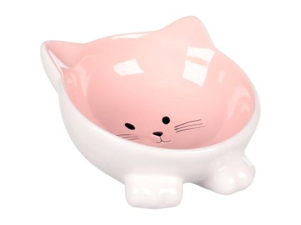 Keramická miska FLAMINGO Cat Puzi růžová 13,8x8,6x7,5cm (125ml)