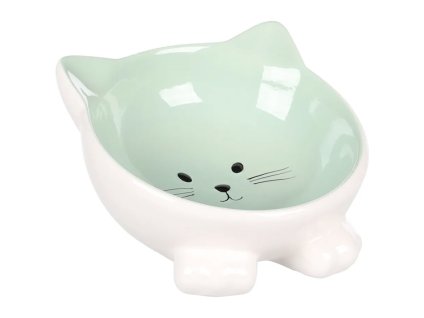 Keramická miska FLAMINGO Cat Puzi zelená 13,8x8,6x7,5cm (125ml)