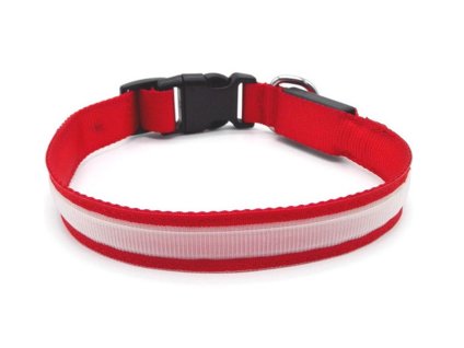 Svítící LED obojek BENTECH DC3100 (L) červený