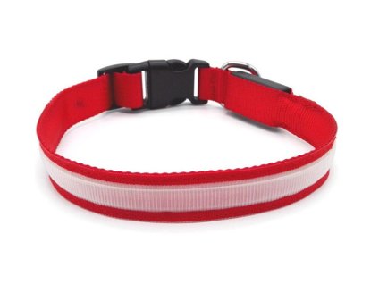 Svítící LED obojek BENTECH DC3100 (M) červený