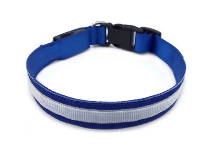 Svítící LED obojek BENTECH DC3100 (M) modrý