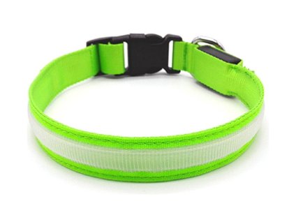 Svítící LED obojek BENTECH DC3100 (M) zelený