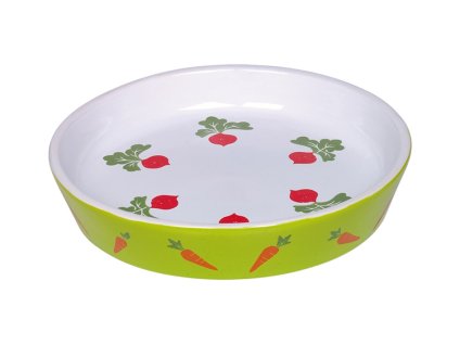 Keramická miska NOBBY pro hlodavce mrkev + ředkvičky 25x3,5cm (400ml)