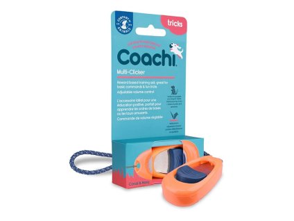 Tréninkový klikr COMPANY OF ANIMALS Coachi Multi-Clicker oranžový 7cm