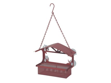 Krmítko pro venkovní ptactvo ZOLUX Window Metal červené 24,7x10,5x14cm