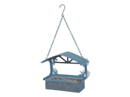 Krmítko pro venkovní ptactvo ZOLUX Window Metal modré 24,7x10,5x14cm
