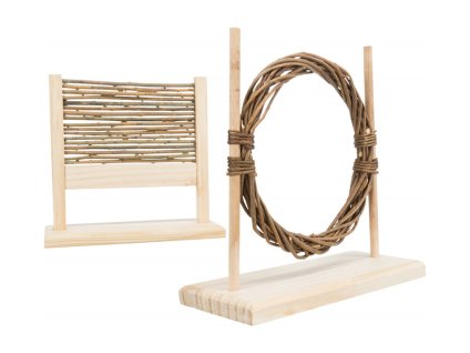 Hračka pro hlodavce TRIXIE - Agility set ze dřeva a proutí (překážka a kruh) 28x26x12cm