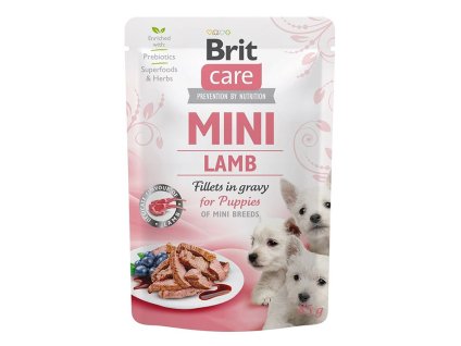 Kapsička BRIT CARE Dog Mini Puppy Lamb Fillets in Gravy 85g