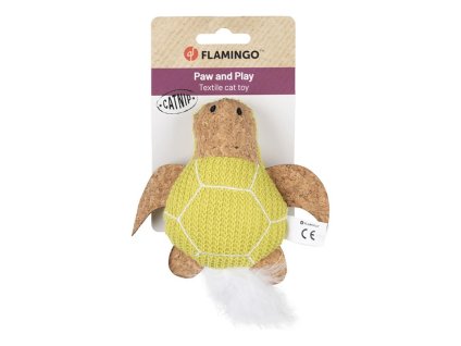 Hračka pro kočky FLAMINGO - Lemmo želva textil zelená 12x18x4cm (DOPRODEJ)