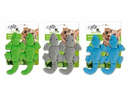 Hračka pro kočky AFP - Green Rush ještěrky se šantou 6cm (2ks) (MIX BAREV) (DOPRODEJ)