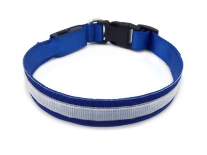 Svítící LED obojek BENTECH DC3100 (S) modrý