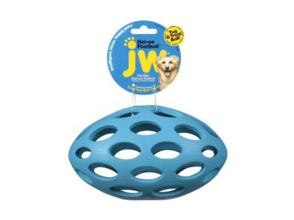 Míč rugby děrovaný JW PET Hol-ee Football (S) 11x6cm (MIX BAREV) (DOPRODEJ)