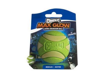 Míček CHUCKIT! Max Glow Ultra Squeaker (M) 6,5cm