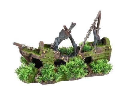 Akvarijní dekorace FLAMINGO - Moza vrak lodi 32x14x21cm