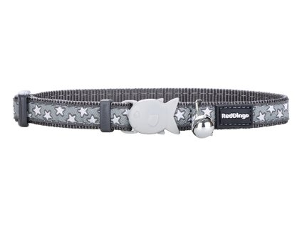Obojek pro kočky RED DINGO Stars White on Grey 1,2x20-32cm