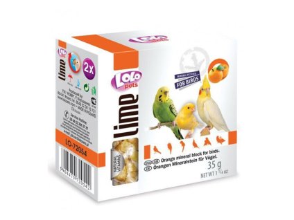 LOLO PETS Lime minerální kámen pomerančový pro ptáky 40g