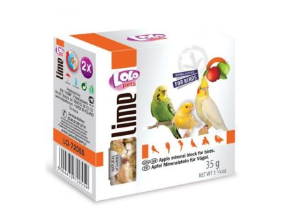 LOLO PETS Lime minerální kámen jablečný pro ptáky 40g