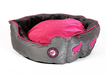 Pelech KIWI WALKER Running Kiwi Oval Bed Pink/Grey (XL) 65x65x22cm