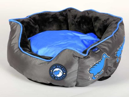 Pelech KIWI WALKER Running Kiwi Oval Bed Blue/Grey (L) 55x55x20cm