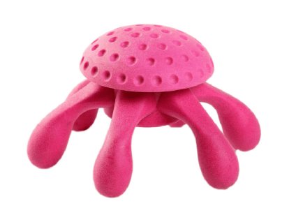 Hračka KIWI WALKER guma TPR - Let's play! Octopus Maxi růžová 17x10cm
