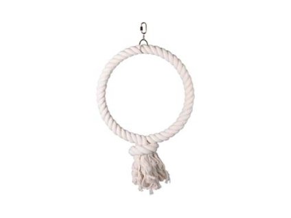 Hračka pro ptáky FLAMINGO - závěsný bavlněný kruh (XL) 40cm