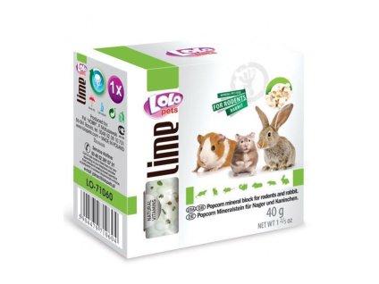 LOLO PETS minerální kámen popcorn pro hlodavce 40g