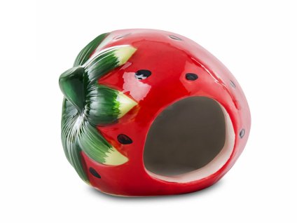 Keramický domek JK jahoda 12x9x9cm (DOPRODEJ)