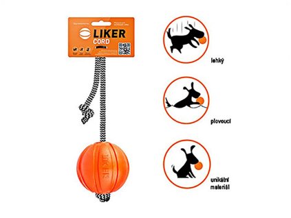 Míček pro psy LIKER Cord s provazem 7cm