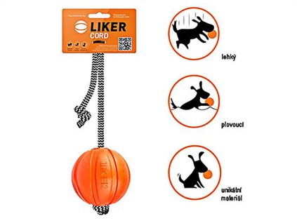 Míček pro psy LIKER Cord s provazem 9cm
