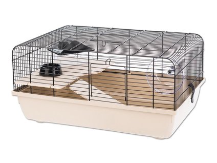 Klec INTER-ZOO Rex černá s béžovým dnem (s výbavou) 58x38x29cm