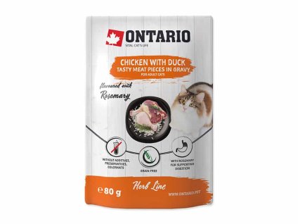 Kapsička ONTARIO Cat Herb Chicken with Duck, Rice and Rosemary 80g