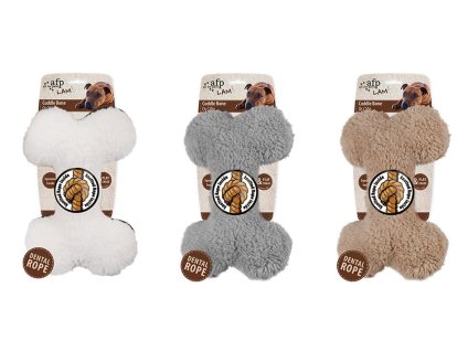 Hračka AFP plyš - kost s provazy uvnitř 23cm (MIX BAREV)