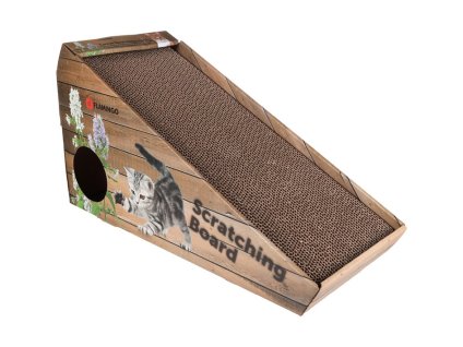 Škrabadlo FLAMINGO kartonové s myší a catnipem 50x21x32cm