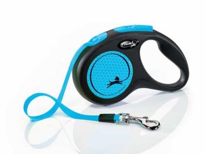 Vodítko FLEXI New Neon (S) pásek modré (5m, do 15kg)