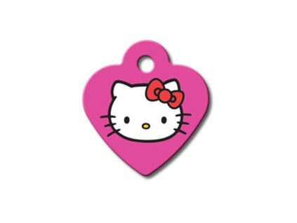 QUICK TAG gravírovací známka - srdíčko růžové Hello Kitty (S) (DOPRODEJ)