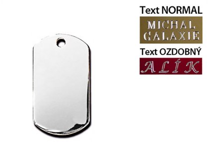 QUICK TAG gravírovací známka - chromová armádní známka (L)