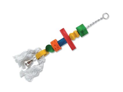 Hračka pro ptáky BIRD JEWEL -  rolnička závěsná se dřevem 50cm