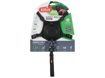 Postroj se samonavíjecím vodítkem ZOLUX Easy Ride černý (S)