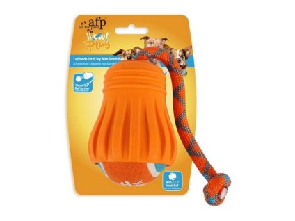 Hračka AFP guma - Wow Play La Fronder Fetch s tenisovým míčkem 36cm (DOPRODEJ)