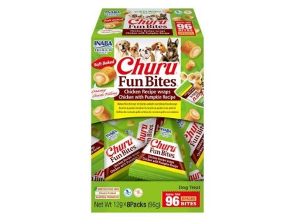 INABA Churu Dog Fun Bites snack kuře & dýně 96g