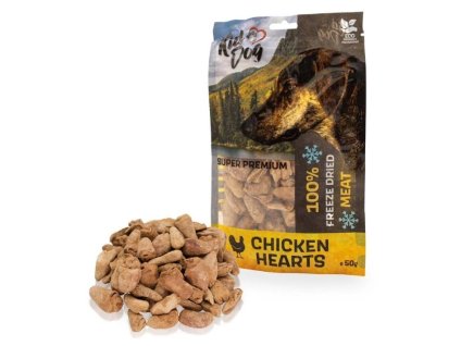 KIDDOG Super Premium 100 % kuřecí srdíčka sušená mrazem 50g