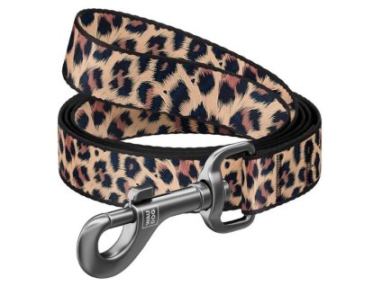 Vodítko WAUDOG nylonové Leopard (M) 122x2cm