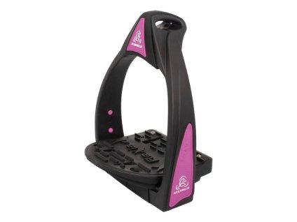 Bezpečnostní třmeny ACAVALLO Flexia black/fuchsia
