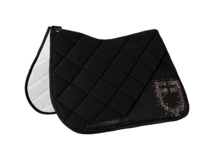 Všestranná podsedlová dečka EQUESTRO Rhinestone Logo black VS
