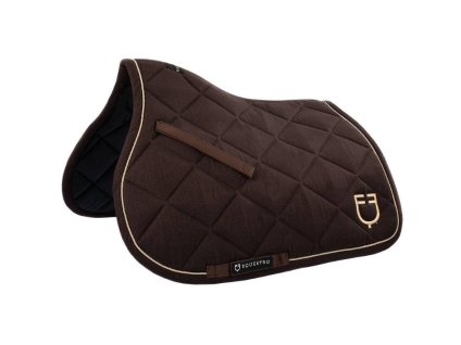 Všestranná podsedlová dečka EQUESTRO Cotton Logo brown VS FULL