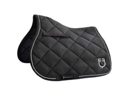Všestranná podsedlová dečka EQUESTRO Cotton Logo grey VS