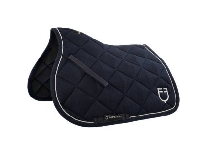 Všestranná podsedlová dečka EQUESTRO Cotton Logo dark blue VS FULL