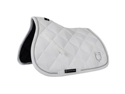 Všestranná podsedlová dečka EQUESTRO Cotton Logo white VS FULL
