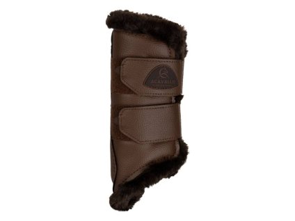 Kamaše ACAVALLO Eco-Leather s beránkem přední hnědé (M)