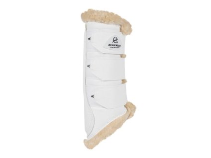 Kamaše ACAVALLO Eco-Leather s beránkem zadní bílé (M)